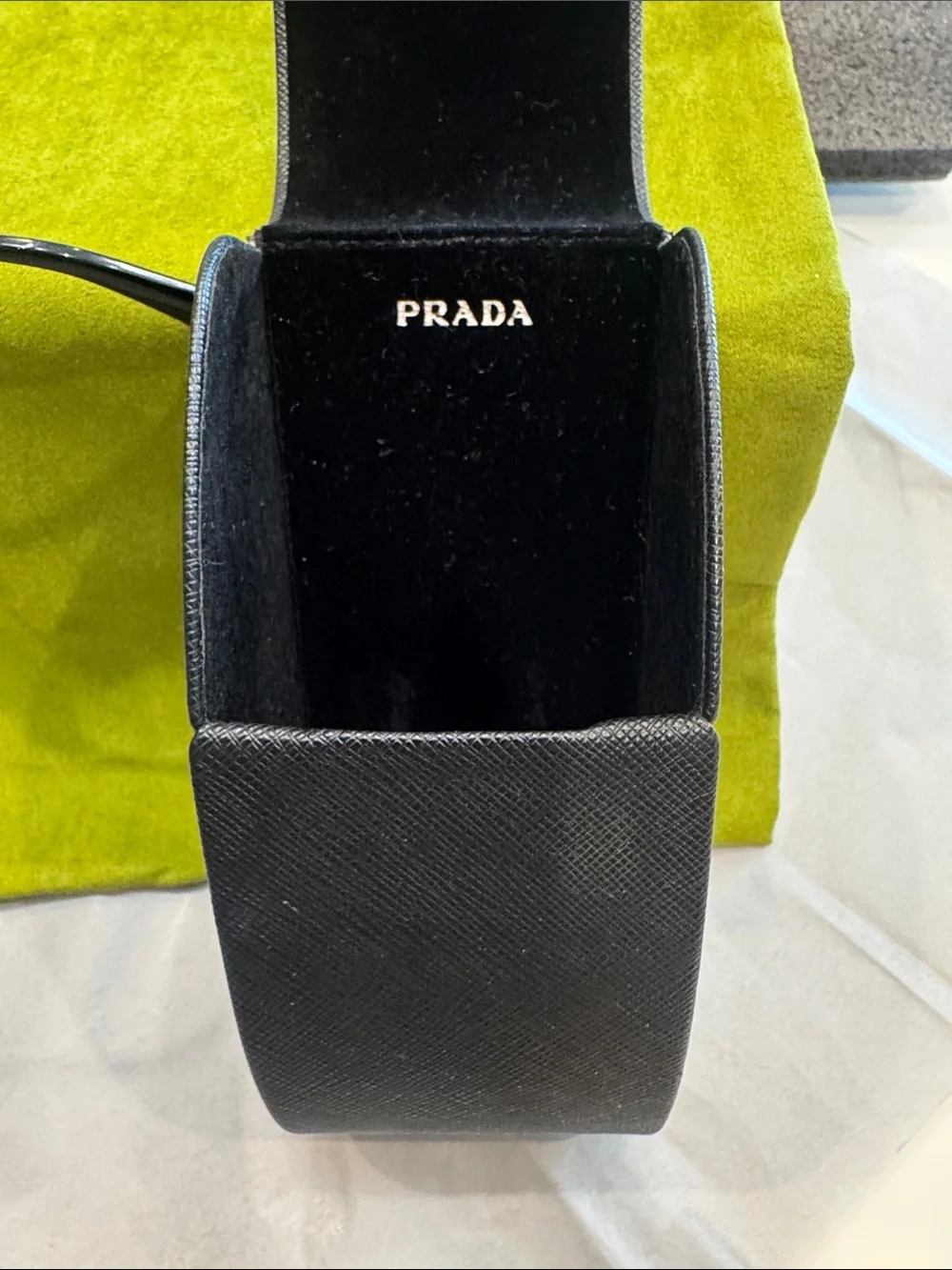 Prada Black Square Frame Sunglasses with Brown Lenses